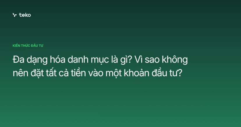 Đa dạng hóa danh mục là gì? Vì sao không nên đặt tất cả tiền vào một khoản đầu tư?